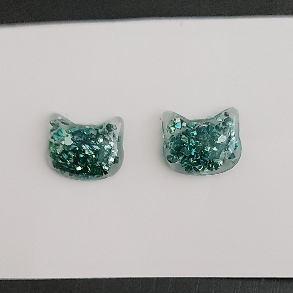 Resin Cat Stud Earrings